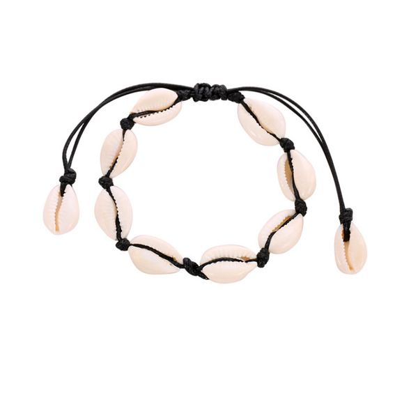 

new trendy simple jewelry handmade weaving shell bracelet beach anklet chain bracelets for women men lady fashion accessories, Golden;silver
