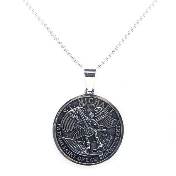

Поддержка Dropship Newest ST. МИХАИЛ Угловой кулон из нержавеющей стали 316L Мода SAINT MICHAEL Молитесь за кулон США