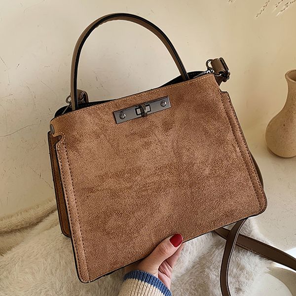 

monnet cauthy winter new female totes classic vintage style fashion handbag solid color khaki brown black wine red crossbody bag