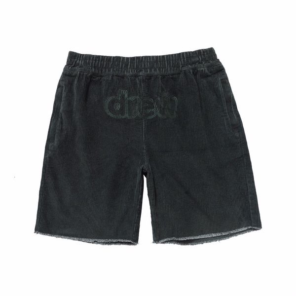 

dark green corduroy shorts men women hiphop cotton casual beach shorts men, Black