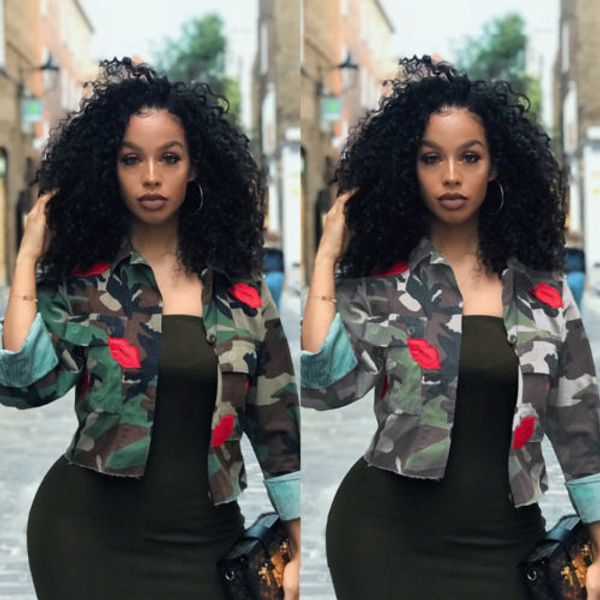 

fashion women coat camo ladies army short jacket outwear coat autumn women jackets fashion, Black;brown