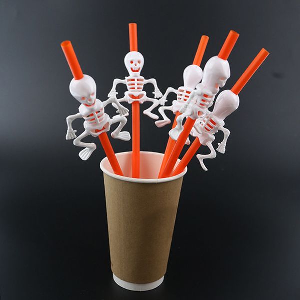 

5 pc straw halloween pumpkin ghost straws halloween decoration straws party supplies decorations for home-s