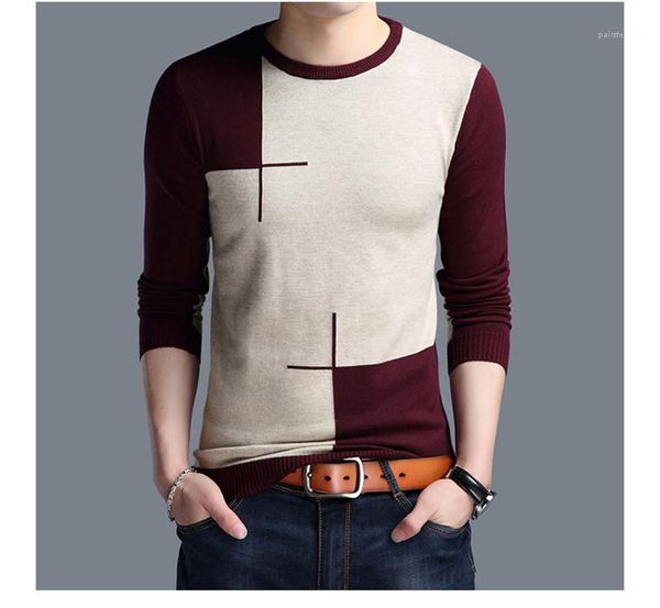 

males clothing designer crew neck sweaters fashion pullover contrast color long sleeve mens sweaters casual panelled, White;black