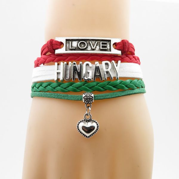 

инфинити лав венгрия браслет сердце браслет браслет любовь венгрия флаг страны браслеты браслет для женщин и мужчин ювелирные изделия, Golden;silver