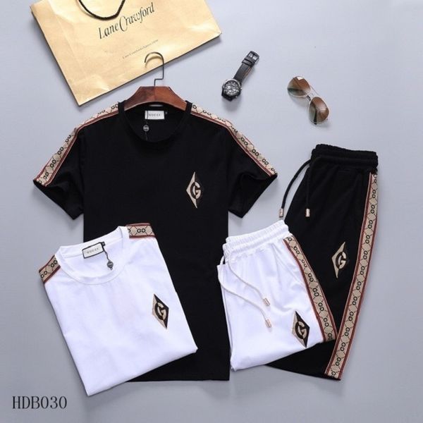 

mens designers fashion tracksuit letters embroidery luxury summer sportswear short sleeves pullover jogger pants suits o-neck sportsuit, Gray