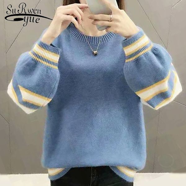 

2019 new fashion casual women sweater long sleeve o-neck soft women clothing elegant winter blouses 5777 50, White;black