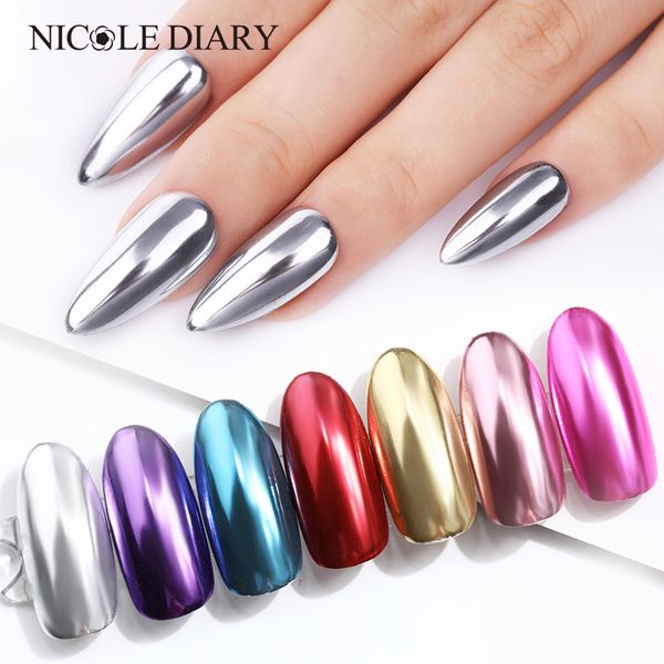 

1 box mirror nail powder rose gold champagne silver gold chrome nail art glitter pigment dust manicure art decoration