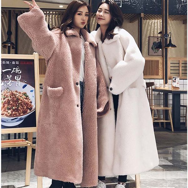 

women's fur & faux lmitation mink plush coat female 2021 winter thick high end rex hair coats plus size warm women, Black