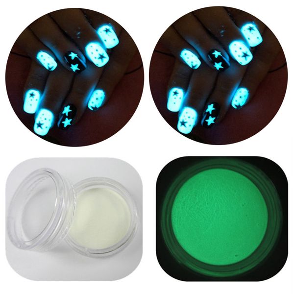 

1 box neon phosphor powder nail glitter powder 10 colors dust luminous pigment fluorescent nail glitters glow in the dark, Silver;gold