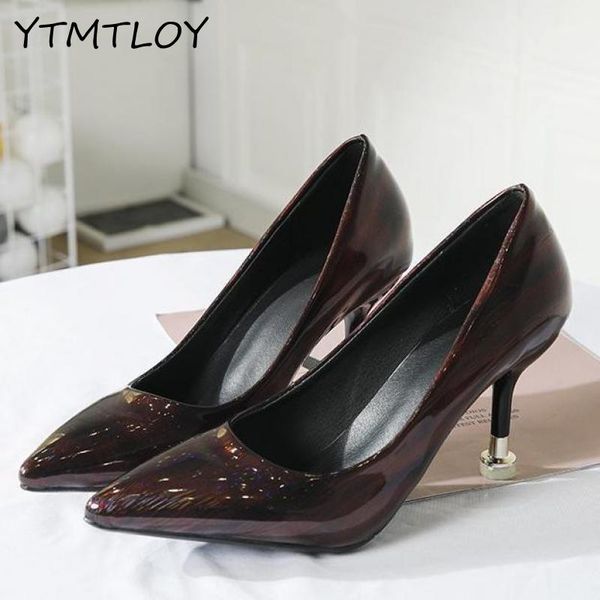 

shoes woman high heels pumps pointed toe femme ladies wedding shoes green heels zapatos mujer de fiesta, Black