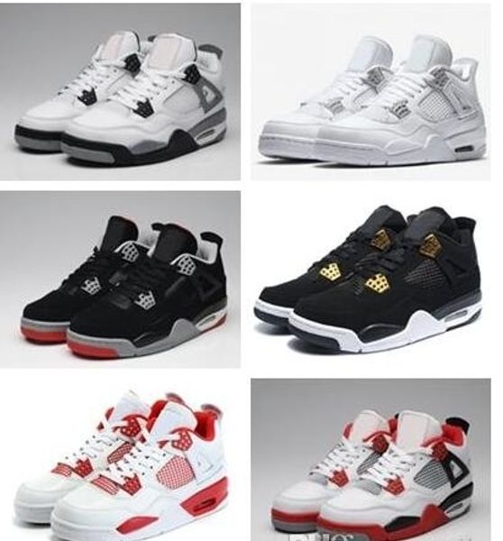 

new 4 jumpman 4s cement pure money basketball shoes mens bred royalty game royal sport sneakers shoes