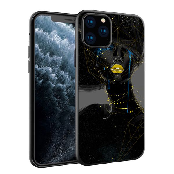 

2bunz melanin poppin phone case for iphone 11 pro phone case fashion black girl soft tpu phone cover for samsung s10e