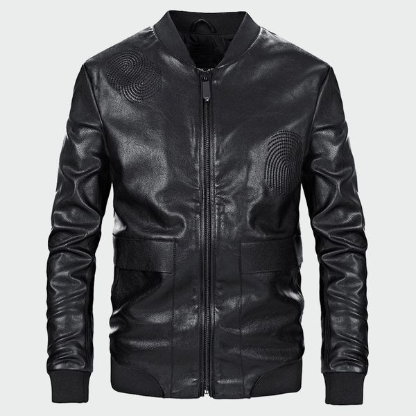 

men's leather jackets autumn pu faux leather coats men's biker outerwear motorcycle slim jacket mens brand clothing s-3xl ml033, Black