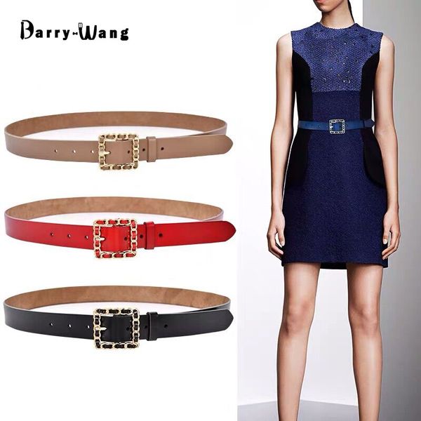 

женщины кожаный ремень новые квадратные пряжки ремни женский досуг синий поясной ремень джинсы дикий металл пряжкой ремень барри.ван, Black;brown