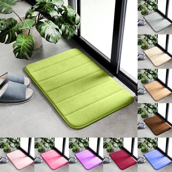 

2019 new 1pc 40*60cm kitchen floor rug shaggy bathroom carpet memory foam absorption water mat