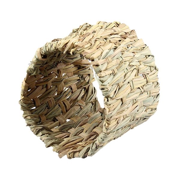 

guinea pig cage grass woven durable tunnel toy bed for hamster hedgehog hamster grass woven hammock small animal supplies