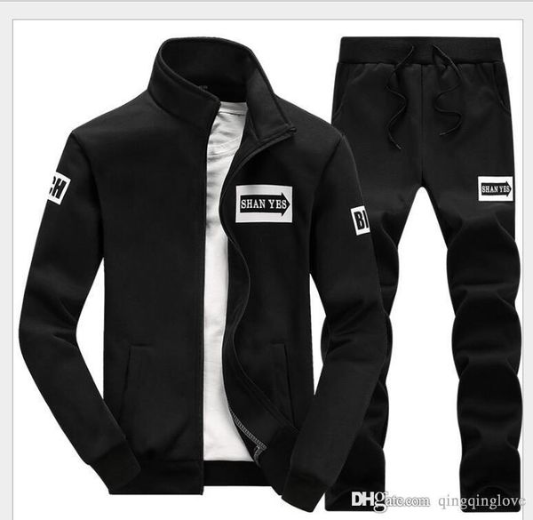 

new style mens sweat suits spring brand mens tracksuits sets jogger jacket with pants sporting suit hip hop sweatshirts men's tracksuit, Gray