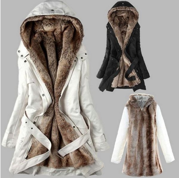 

19ss winter women down coats thick warm long fur designer down jacket long coat, Black