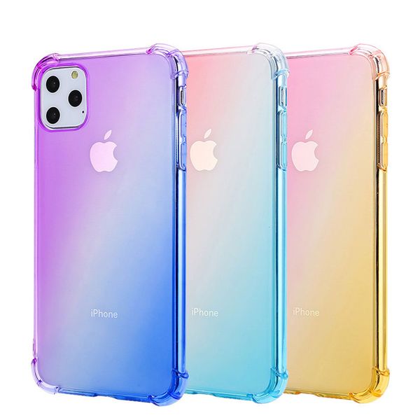 

shockproof case for iphone xs max xr 6 7 8 6 s 6s plus x gradient clear airbag phone case for iphone 11 pro max capinhas coque