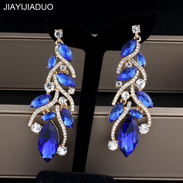

jiayijiaudo women gold color crystal wedding earrings rhinestone long earrings bridal fashion jewelry dropshipping hot, Silver