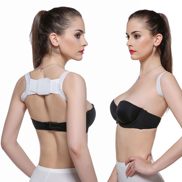 

dropship back shoulder support brace belt strap off the shoulder back support posture corrector harness therapy wrap, Black;blue