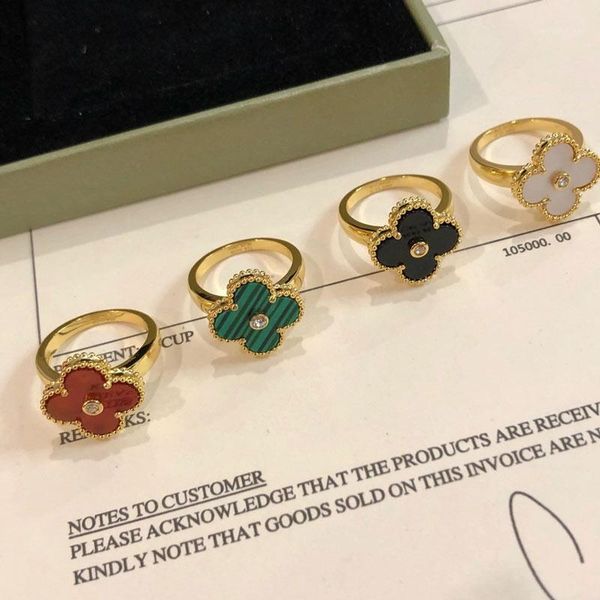 

rings clover ring jewelry 18k gold plating for women's high jewelry christmas party gift1, Silver