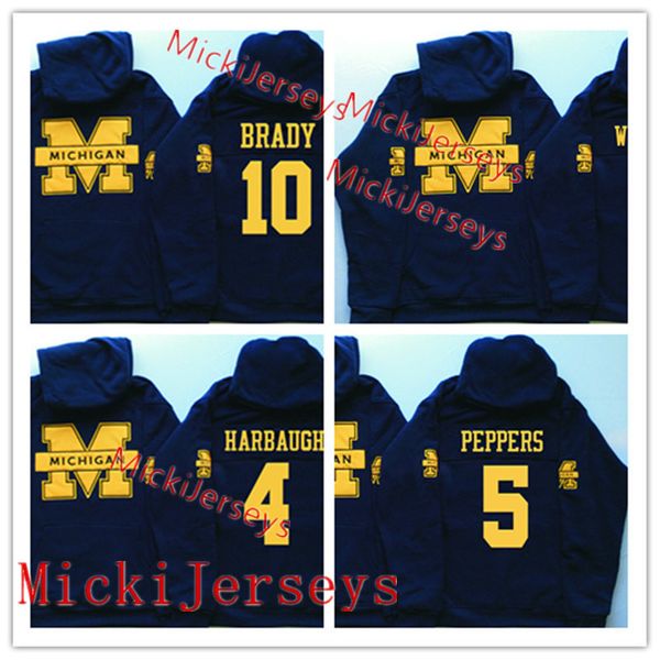 

Mens NCAA Michigan Wolverines Tom Brady hoodie Charles Woodson Jabrill Peppers Desmond Howard Jim Harbaugh Michigan Wolverines hoodie