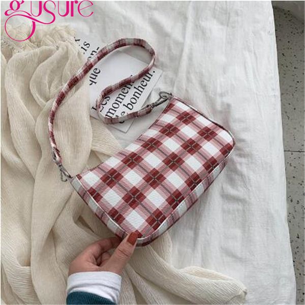 

gusure luxury handbags women plaid designer handbags 2020 sac a main nylon messenger bag for women