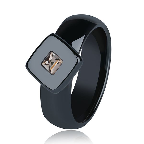 

special brand design 6mm white black ceramic ring wedding engagement men women rings fashion classic anillos jewelry gift, Silver