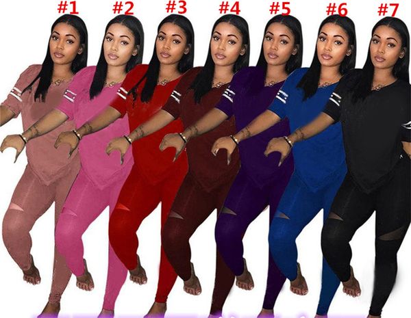 

Sequin brand de igner track uit letter print v neck t hirt top pant 2pc et hort leeve t hirt port wear ummer legging outfit