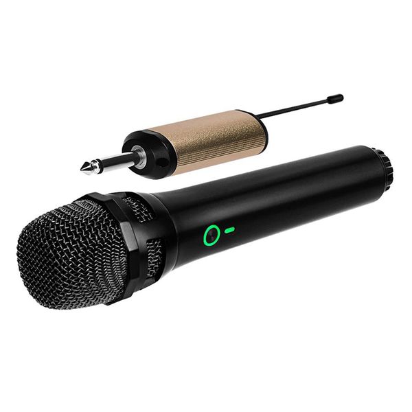 

wireless dynamic microphone, uhf cordless microphone system with portable receiver for house parties, karaoke, meeting