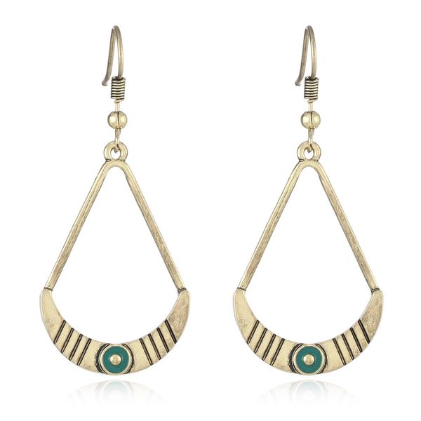 

fashion zinc alloy evil eye antique brass color teardrop earring jewelry, Silver