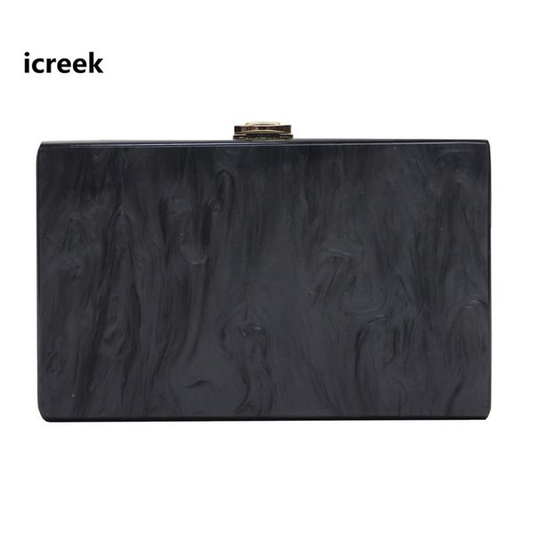 

brand design messenger bag new fashion solid black acrylic evening bag cute party prom wallet stylish luxury chains clutch purse