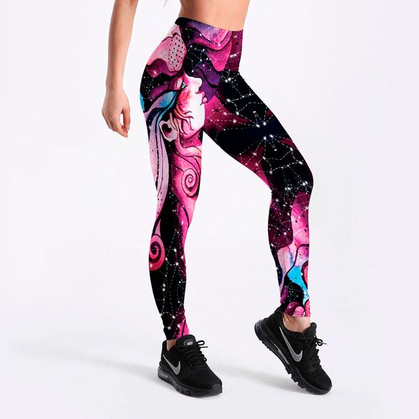 

women designer leggings push up style flowers printing fitness leggings workout summer fashion polyester high waist female leggings, Black