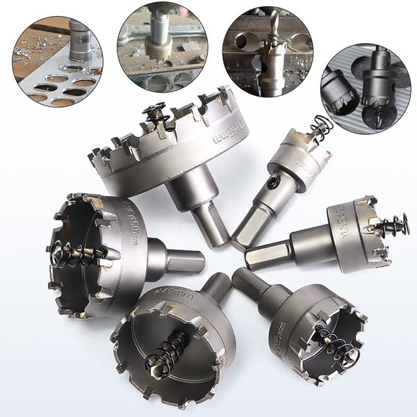 

6pcs hss hole saw set tungsten carbide tip tct core drill bit hole saw for metal stainless steel cutter quality