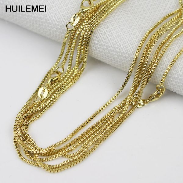 

wholesale 10pcs/lot gold color 1.4mm box chain necklace for women,fashion jewelry necklace chains for women, Silver