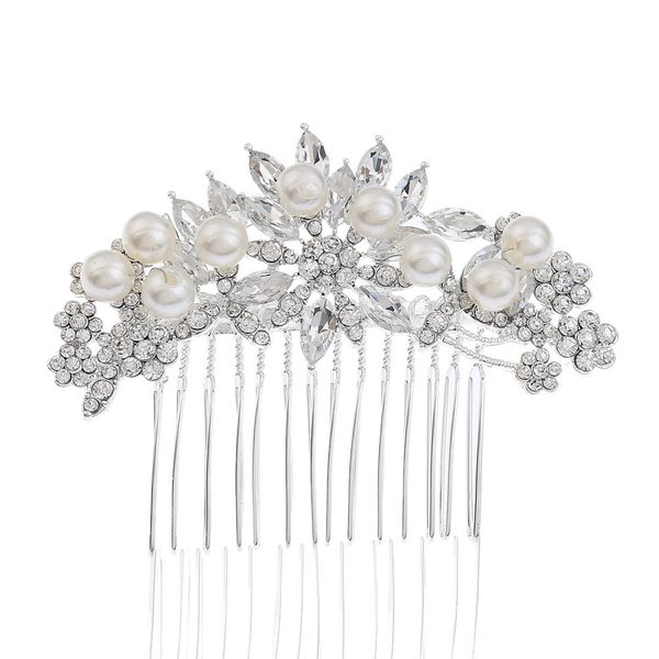 

wedding party 8x6cm hairpins beaded flower leaf headwear of bride crown diamond headwear for bride acting initiation graduation rs-165, Golden;silver