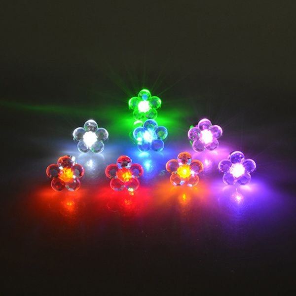 

flower shaped led glowing earrings light up fashion shiny ear studs women girls gift for dance party decoration props