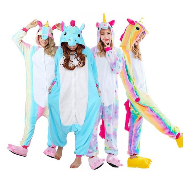 

adults pajamas all in one pyjama animal suit cosplay women winter garment cute cartoon animal unicorn pajama sets, Blue;gray