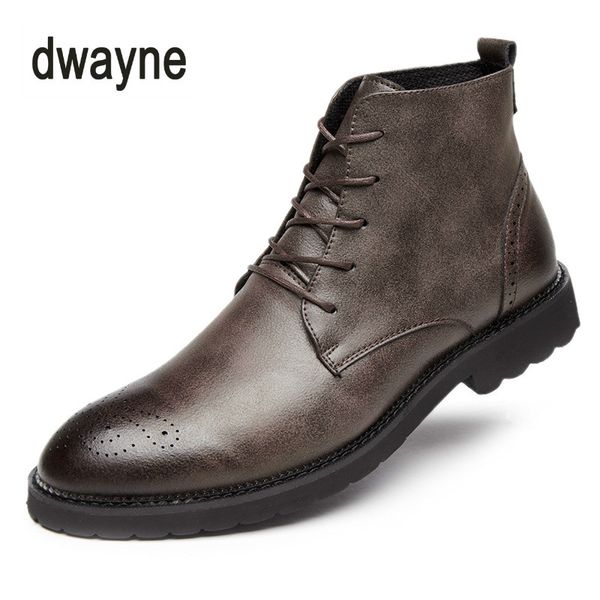 

2018 men fashion lace-up ankle boots men british boot autumn winter male botas, Black