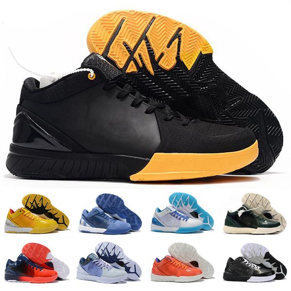 

mamba zoom iv 4 5 protro draft day hornets carpe diem del sol kids sports basketball shoes mens zk4 4s sneakers, Black