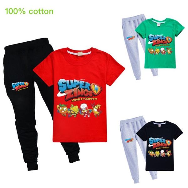 

2020 весна осень мультфильм одежда tshirts + длинные брюки рождественские игры благодарения superzings top детский бутик одежды, White