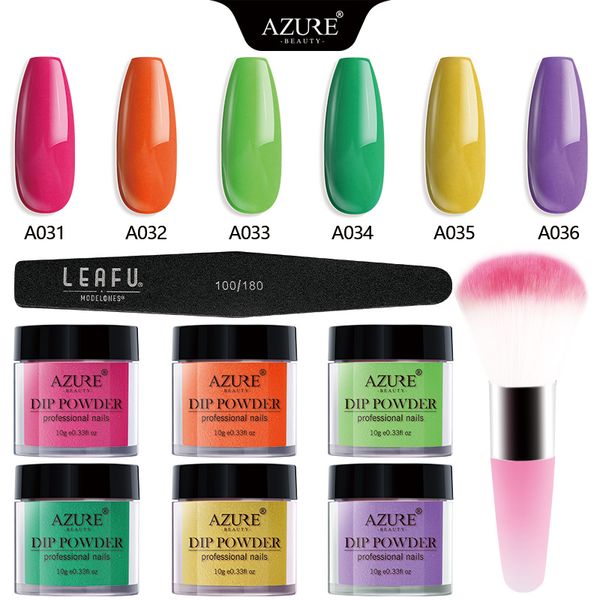 

AZURE BEAUTY 8шт / Lot красного цвета Погружение порошок Nail Art Set Новые Кисть Цвет Градиент