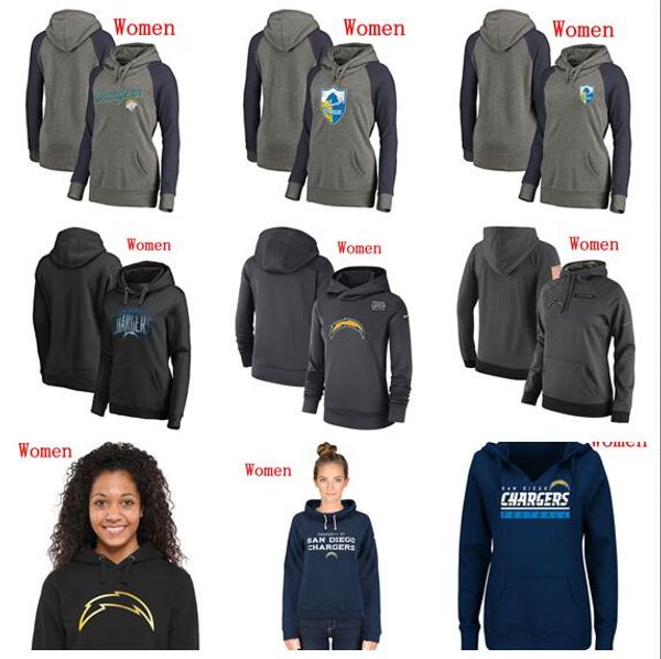 

2019 los angeles women style charger salute to service sideline breast cancer awareness circuit performance pullover hoodie, Blue;black
