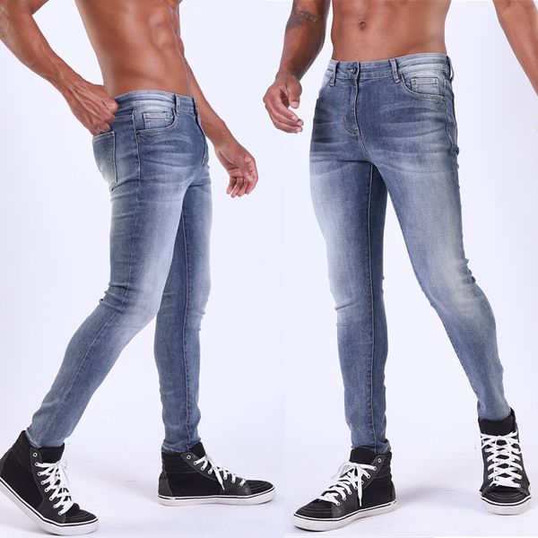 

new fashion jeans men skinny jeans slim fit pant blue casual pant long men