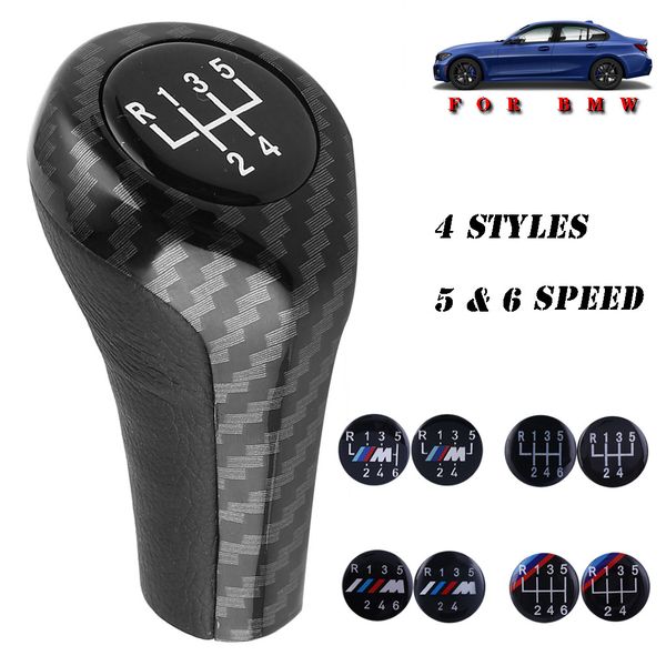 

car gears shift knobs universal manual gear carbon fiber 5/6 speed manual gear shift knob stick lever for 1-7 all series d2