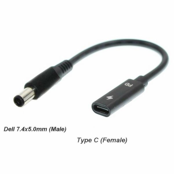 10pcs/lot Tüketme Elektronik Kablo Tel PD Hızlı Şarj USB-C/TYP-C dişi DC 7.4x5.0x0.6mm Dell Alienware M11X, M11X R2, M11X R3 Laptop Notu için