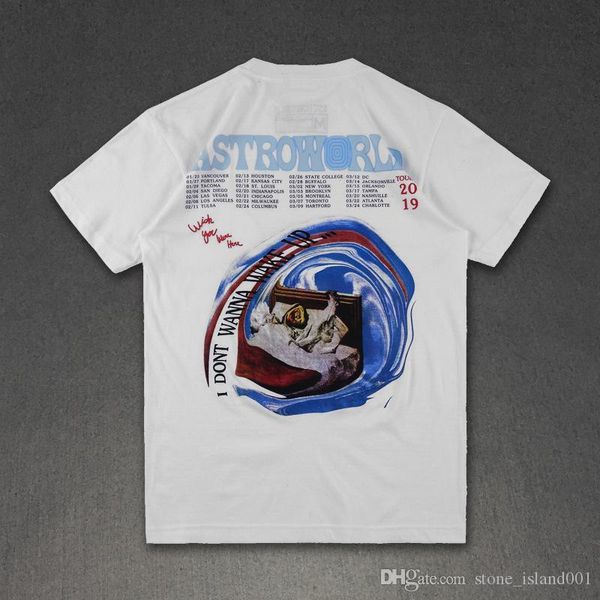 

luxury mens t-shirt travis scott astroworld short-sleeved t-shirt i don't want to wake up designer couple summer short tee, White;black