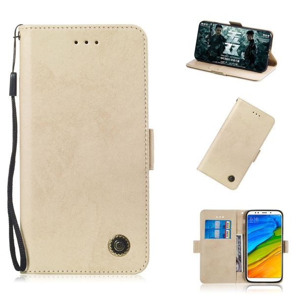 

flip stand for xiaomi redmi 5 plus case pure retro leather cover design mobile phone bags card slot function