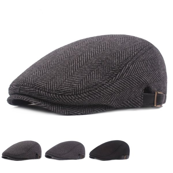 

male mens flat cap beret leisure weman newsboy adjustable breathable hat winter chapeau gentleman classic retro autumn bone, Blue;gray